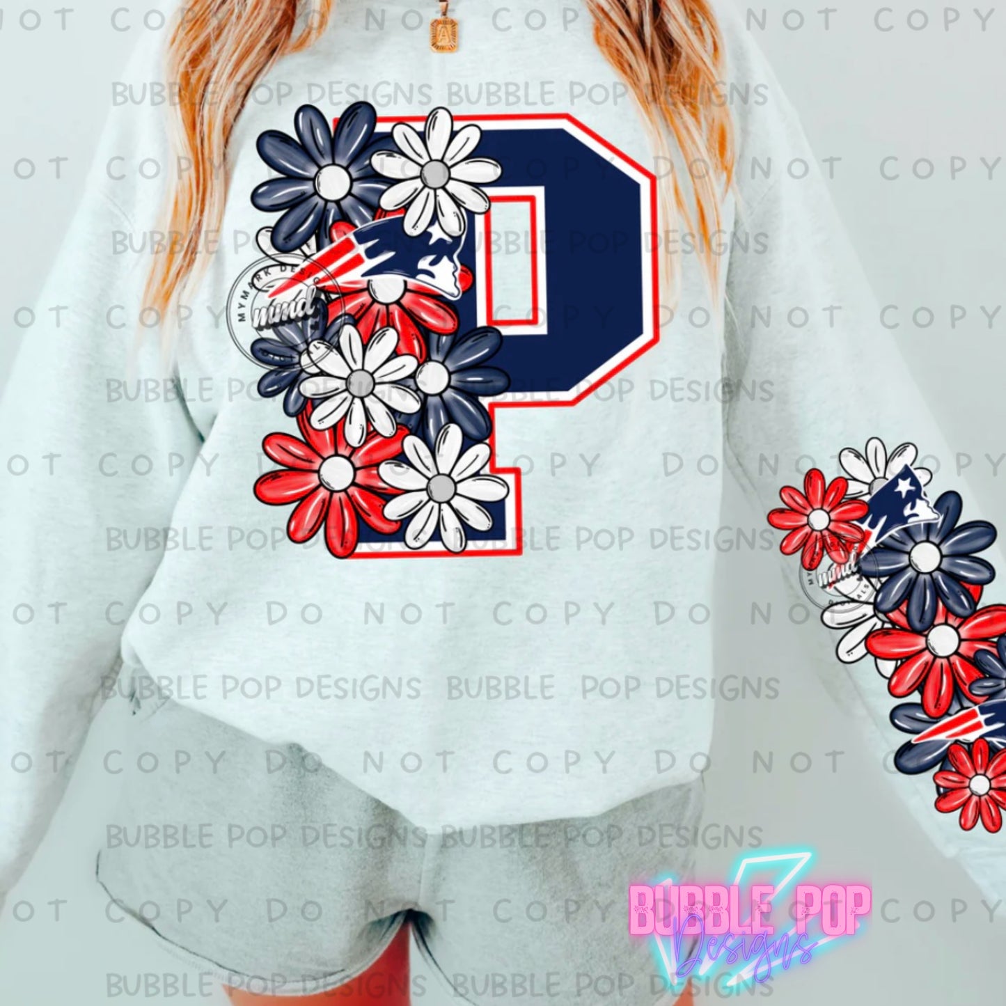 Floral Football  PSweatshirt