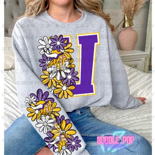 Floral Football V Sweatshirt