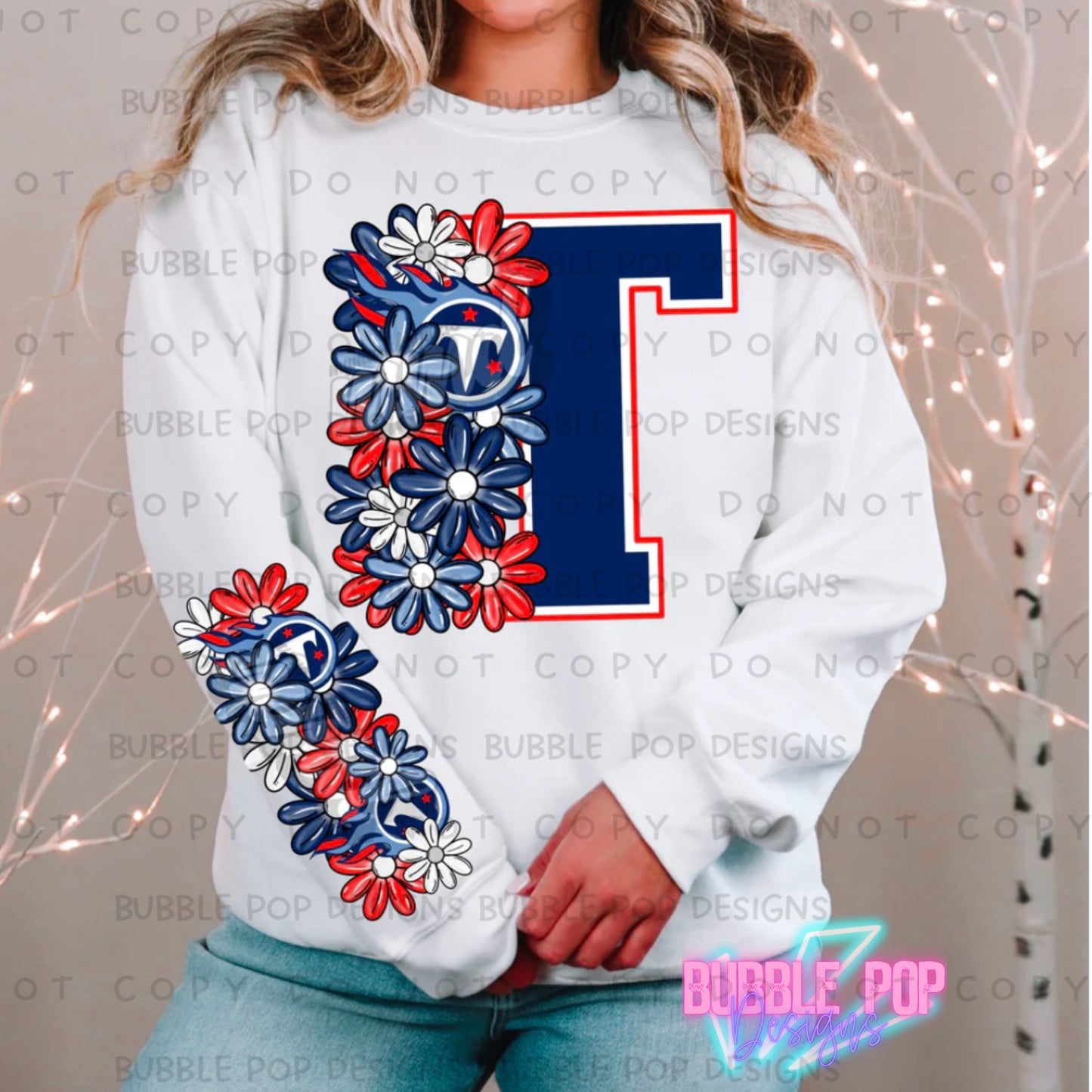 Floral Football T Sweatshirt
