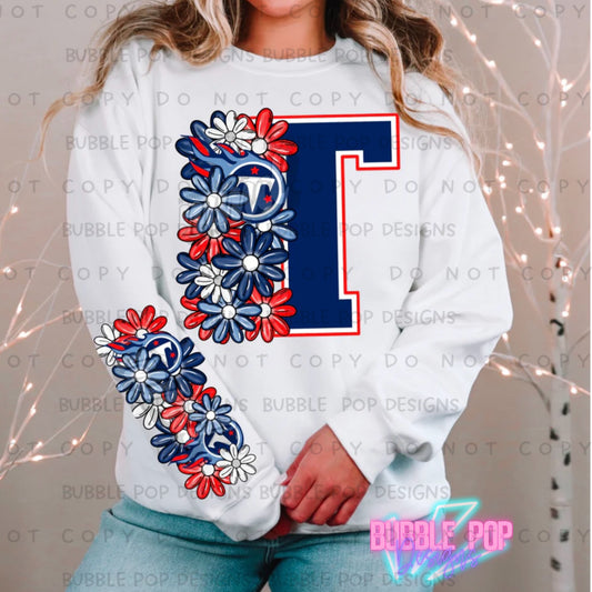 Floral Football T Sweatshirt